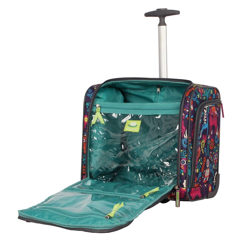 Lily Bloom Designer 15 Inch Carry On - Weekender Overnight Business Travel Luggage - Lightweight 2- Rolling Wheels Suitcase - Under Seat Rolling Bag for Women (Wildwoods) - Image 3
